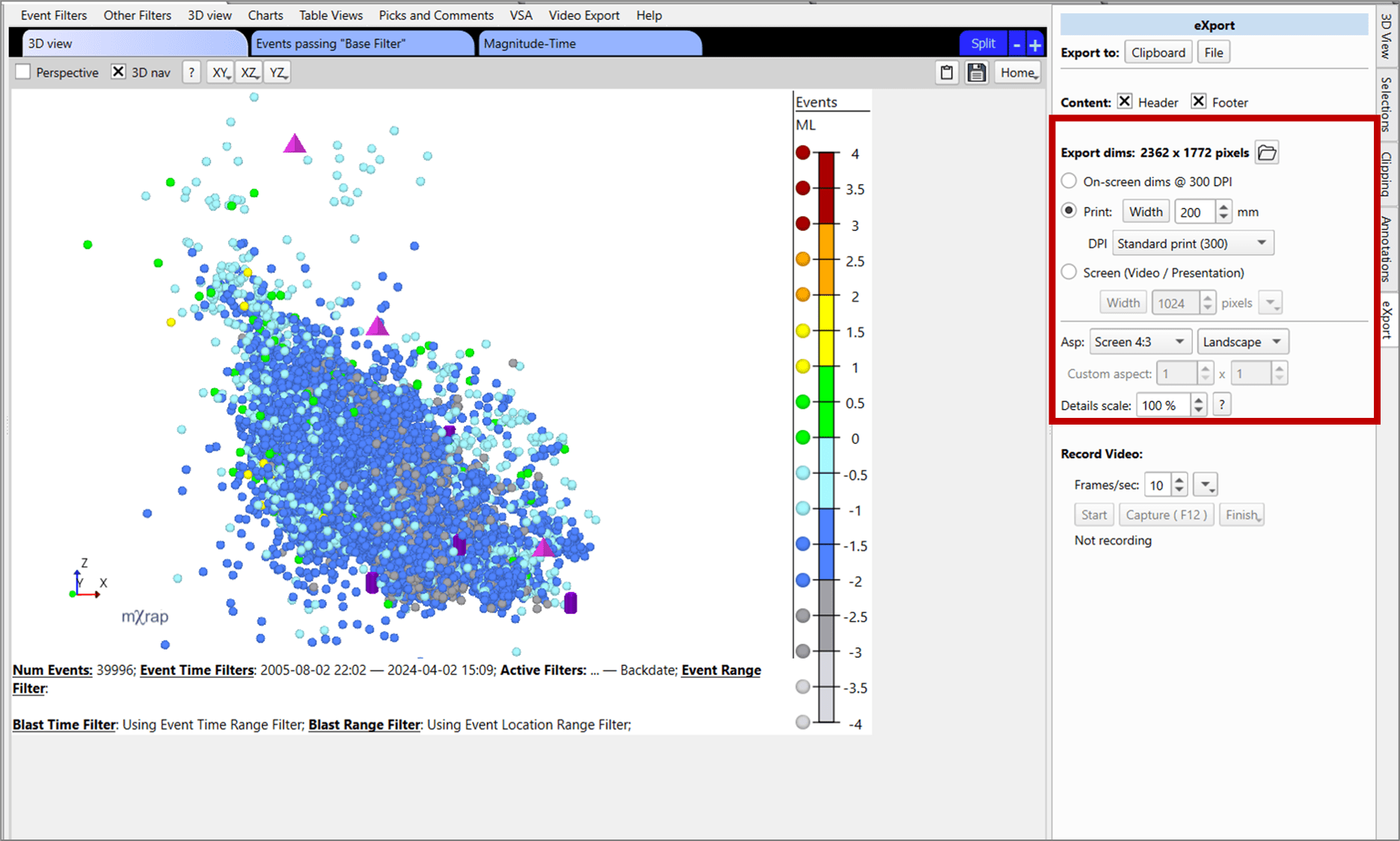 3D Export Dimensions