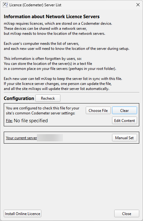 Licence Servers Interface