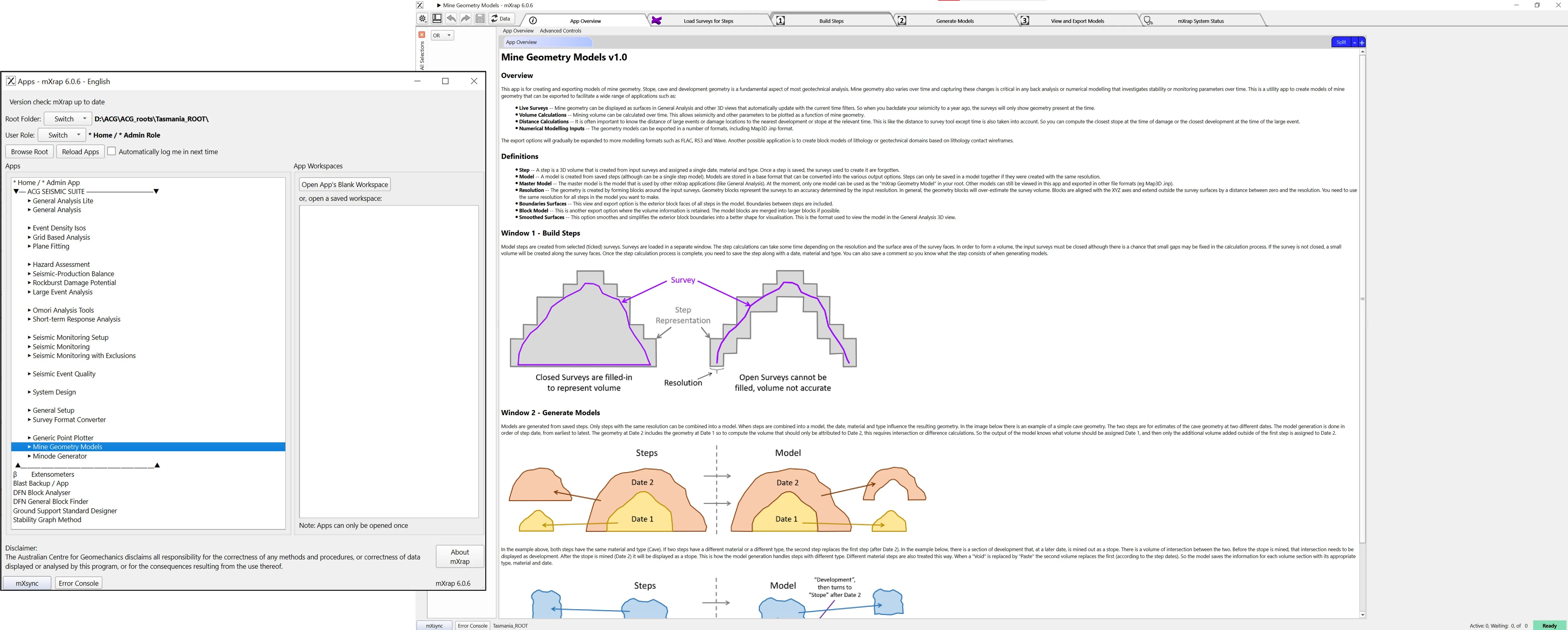 Mine Geometry Models App