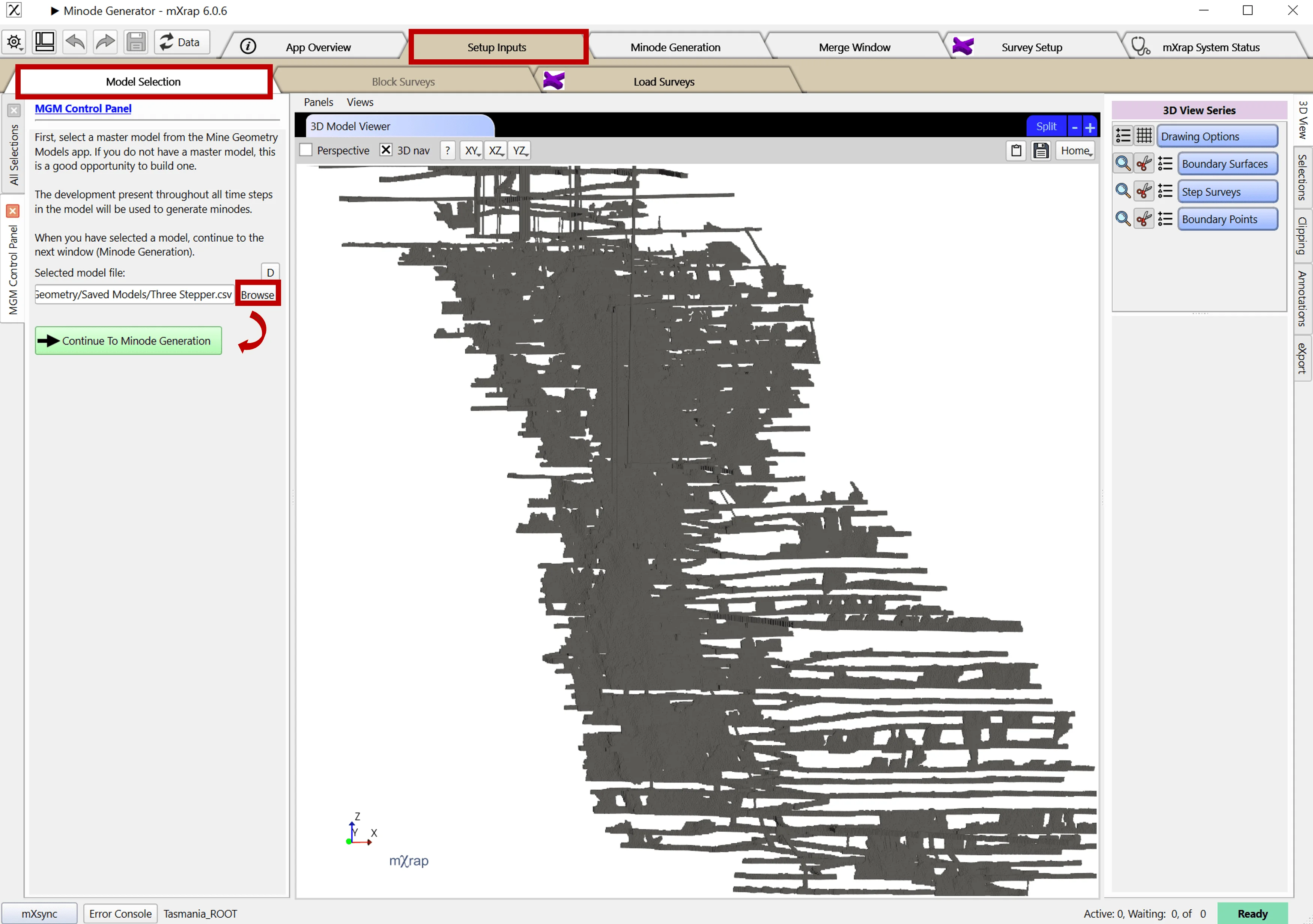 Mine Geometry Model Input